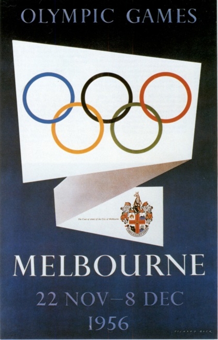 Offisiell plakat fra OL i Melbourne i 1956.