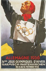 Offisiell plakat fra OL i Garmisch-Partenkirchen 1936.