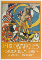 Offisiell plakat fra OL i Stockholm i 1912.